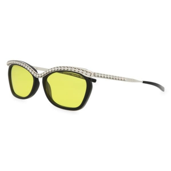 $1395 Mens Authentic GUCCI 56mm Crystal Rectangle Sunglasses Black - Picture 9 of 12